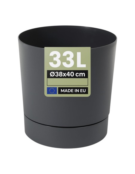 Übertopf rund Ø38 × 40 cm Matt, 33 L – Anthrazit | Töpferkönig