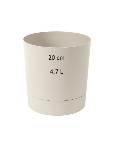 Cubremacetas redondo Ø20 × 21 cm mate, 4,7 L – Blanco algodón | Töpferkönig