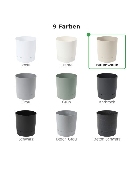 Sierpot rond Ø20 × 21 cm mat, 4,7 L – Katoenwit | Töpferkönig