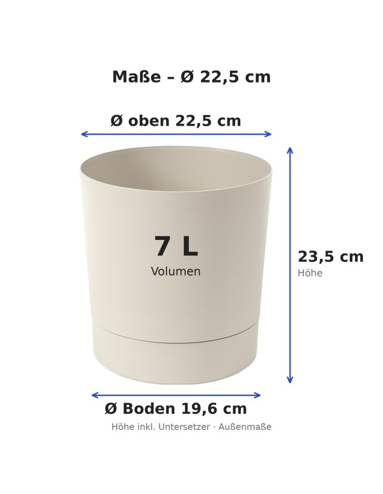 Sierpot rond Ø23 × 24 cm mat, 7 L – Katoenwit | Töpferkönig