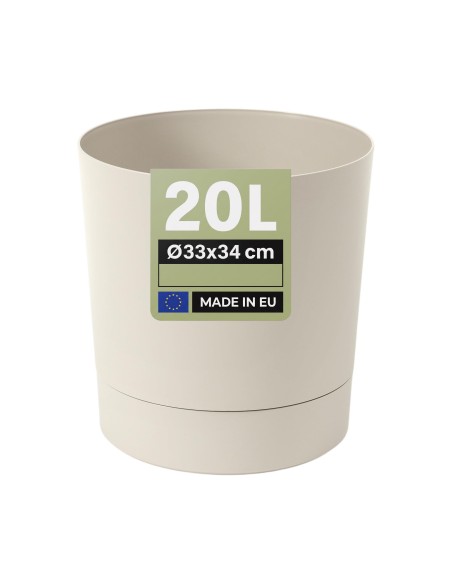 Cubremacetas redondo Ø33 × 34 cm mate, 20 L – Blanco algodón | Töpferkönig