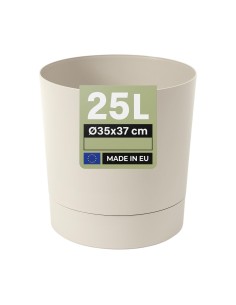 Coprivaso rotondo Ø35 × 37 cm opaco, 25 L – Bianco cotone | Töpferkönig