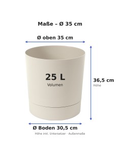 Übertopf rund Ø35 × 37 cm Matt, 25 L – Baumwolle | Töpferkönig 2