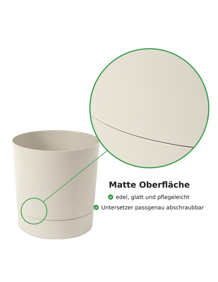 Cubremacetas redondo Ø38 × 40 cm mate, 33 L – Blanco algodón | Töpferkönig