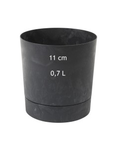 Cache-pot rond Ø11 × 12 cm aspect béton, 0,7 L – Béton noir | Töpferkönig