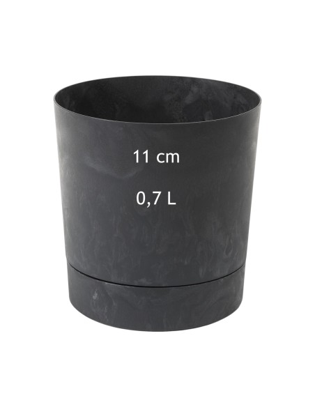 Sierpot rond Ø11 × 12 cm betonlook, 0,7 L – Betonzwart | Töpferkönig