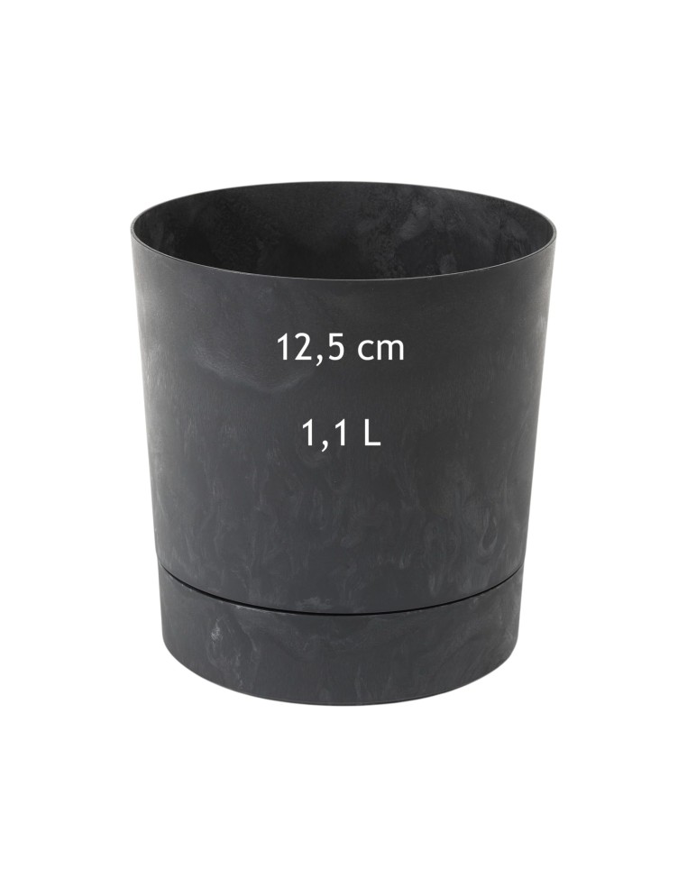 Übertopf rund Ø13 × 13 cm Beton-Optik, 1,1 L – Beton Schwarz | Töpferkönig
