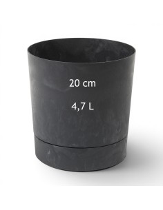 Cache-pot rond Ø20 × 21 cm aspect béton, 4,7 L – Béton noir | Töpferkönig