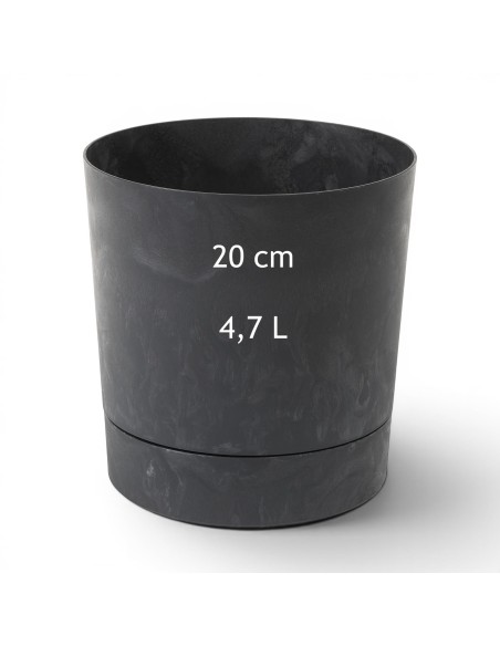 Sierpot rond Ø20 × 21 cm betonlook, 4,7 L – Betonzwart | Töpferkönig