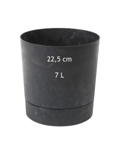 Übertopf rund Ø23 × 24 cm Beton-Optik, 7 L – Beton Schwarz | Töpferkönig