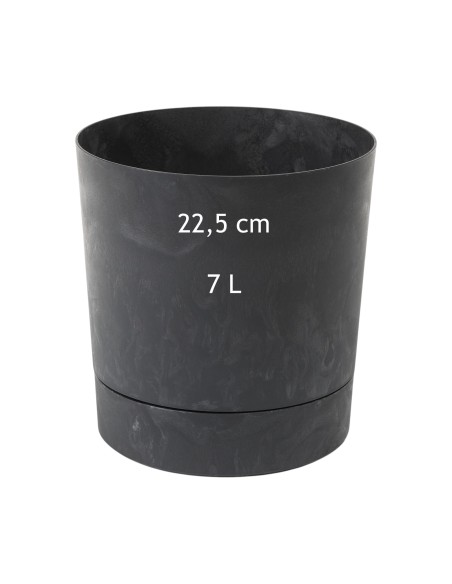 Sierpot rond Ø23 × 24 cm betonlook, 7 L – Betonzwart | Töpferkönig