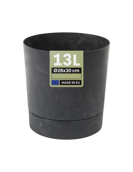 Sierpot rond Ø28 × 30 cm betonlook, 13 L – Betonzwart | Töpferkönig