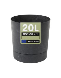 Cubremacetas redondo Ø33 × 34 cm efecto hormigón, 20 L – Negro hormigón | Töpferkönig