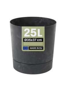Übertopf rund Ø35 × 37 cm Beton-Optik, 25 L – Beton Schwarz | Töpferkönig