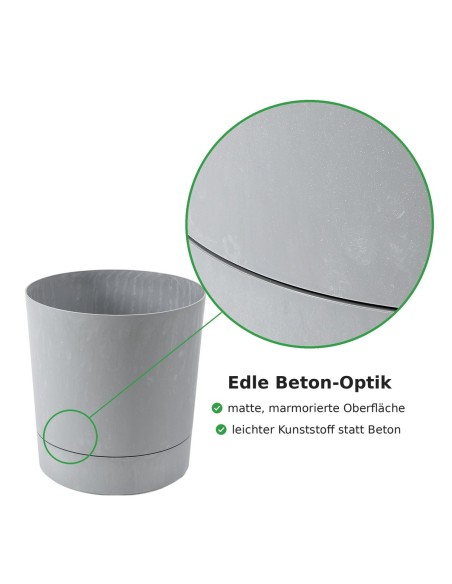 Übertopf rund Ø11 × 12 cm Beton-Optik, 0,7 L – Beton Grau | Töpferkönig