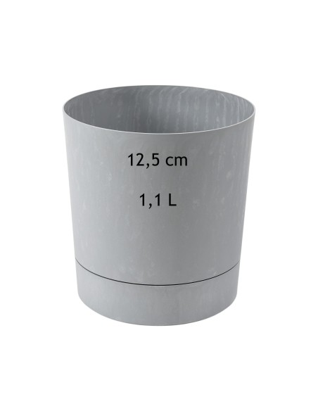 Cubremacetas redondo Ø13 × 13 cm efecto hormigón, 1,1 L – Gris hormigón | Töpferkönig