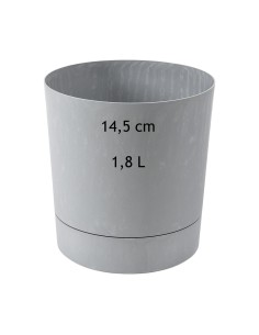 Cache-pot rond Ø15 × 15 cm aspect béton, 1,8 L – Béton gris | Töpferkönig