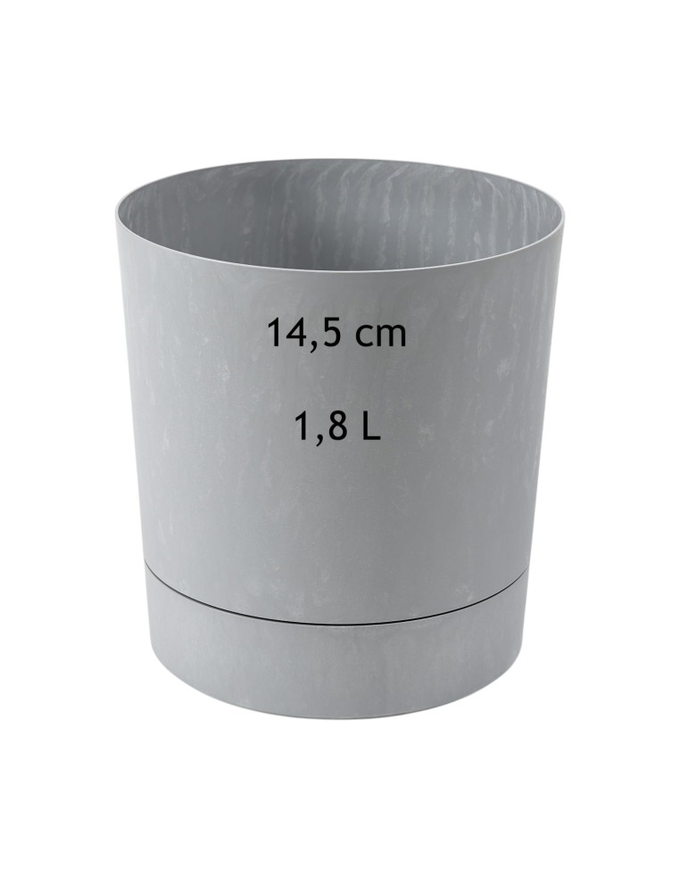 Sierpot rond Ø15 × 15 cm betonlook, 1,8 L – Betongrijs | Töpferkönig