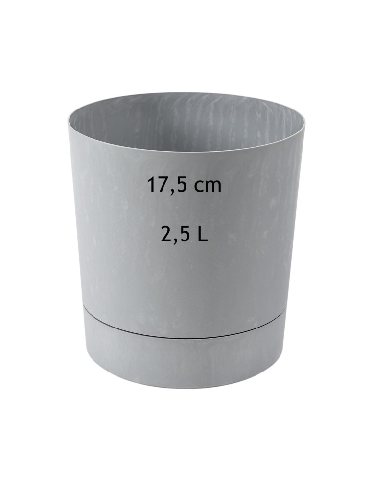 Cubremacetas redondo Ø18 × 19 cm efecto hormigón, 2,5 L – Gris hormigón | Töpferkönig