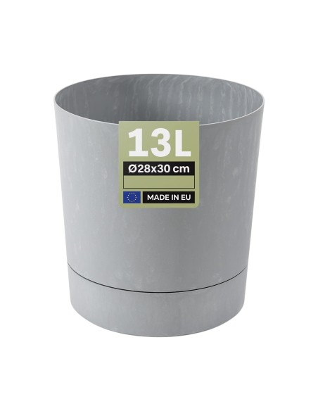 Coprivaso rotondo Ø28 × 30 cm effetto cemento, 13 L – Grigio cemento | Töpferkönig