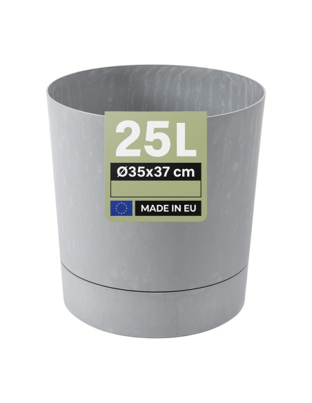 Coprivaso rotondo Ø35 × 37 cm effetto cemento, 25 L – Grigio cemento | Töpferkönig
