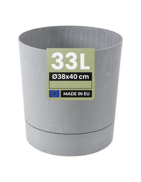 Cubremacetas redondo Ø38 × 40 cm efecto hormigón, 33 L – Gris hormigón | Töpferkönig