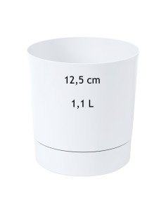 Cubremacetas redondo Ø13 × 13 cm mate, 1,1 L – Blanco | Töpferkönig