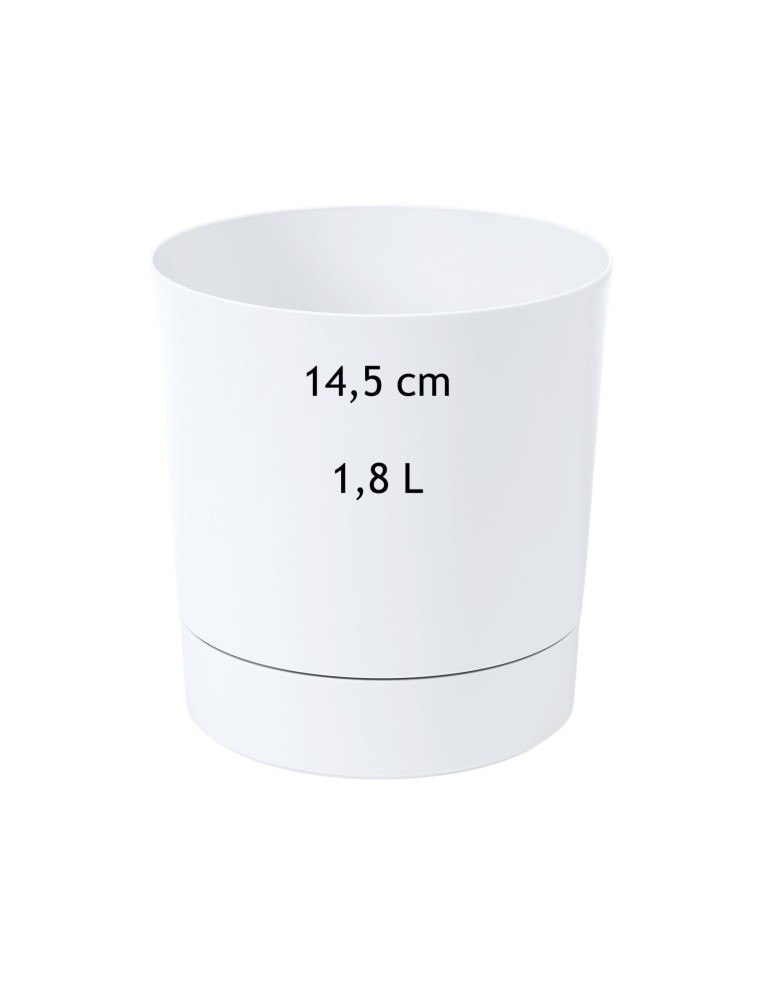 Cache-pot rond Ø15 × 15 cm mat, 1,8 L – Blanc | Töpferkönig