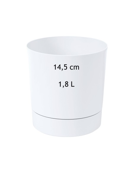 Cubremacetas redondo Ø15 × 15 cm mate, 1,8 L – Blanco | Töpferkönig