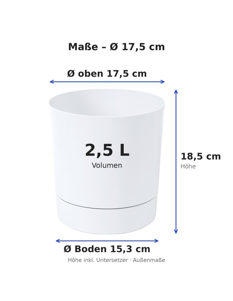 Sierpot rond Ø18 × 19 cm mat, 2,5 L – Wit | Töpferkönig