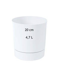 Coprivaso rotondo Ø20 × 21 cm opaco, 4,7 L – Bianco | Töpferkönig
