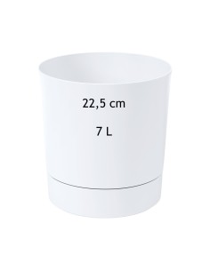 Cache-pot rond Ø23 × 24 cm mat, 7 L – Blanc | Töpferkönig