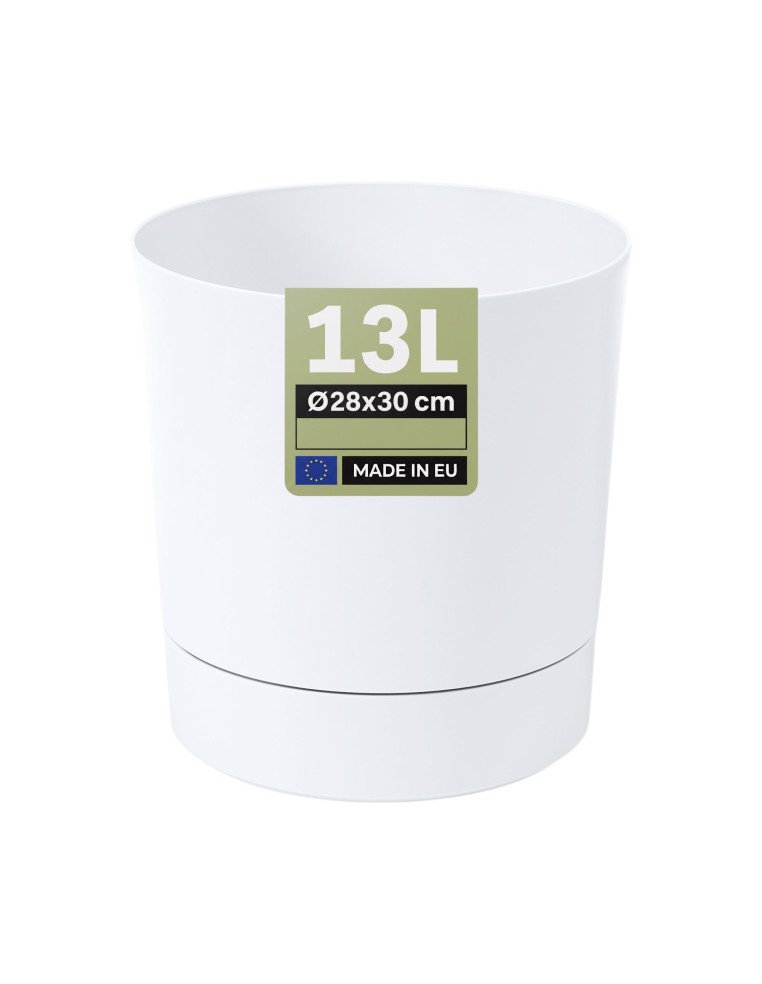Cubremacetas redondo Ø28 × 30 cm mate, 13 L – Blanco | Töpferkönig