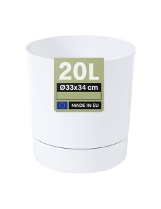 Cubremacetas redondo Ø33 × 34 cm mate, 20 L – Blanco | Töpferkönig