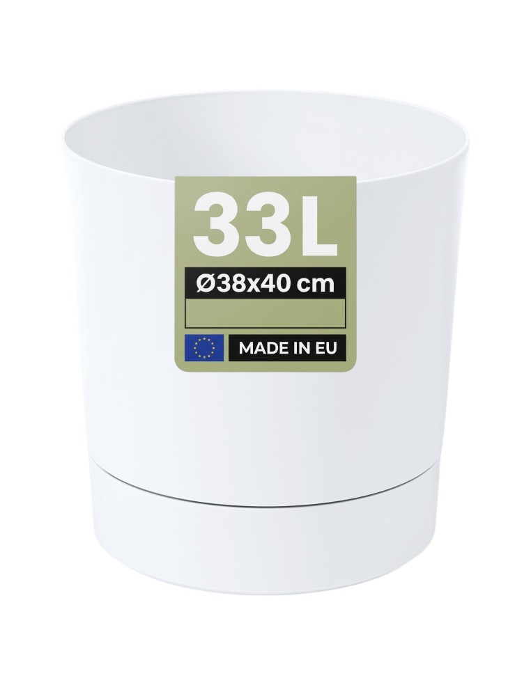 Coprivaso rotondo Ø38 × 40 cm opaco, 33 L – Bianco | Töpferkönig