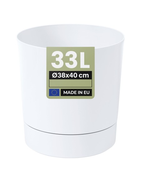 Cubremacetas redondo Ø38 × 40 cm mate, 33 L – Blanco | Töpferkönig