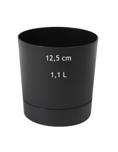Übertopf rund Ø13 × 13 cm Matt, 1,1 L – Schwarz | Töpferkönig
