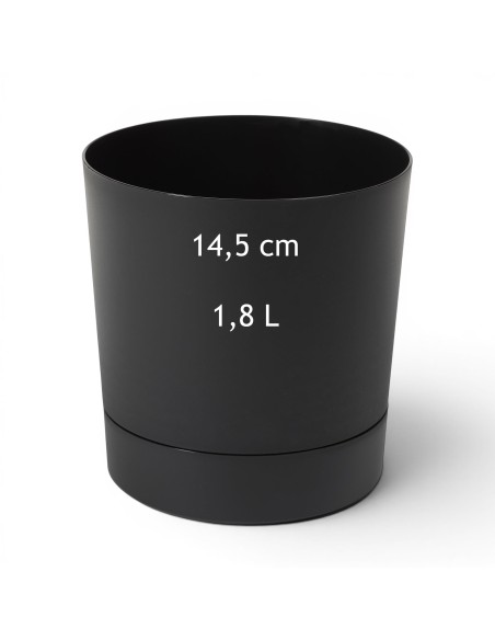Übertopf rund Ø15 × 15 cm Matt, 1,8 L – Schwarz | Töpferkönig