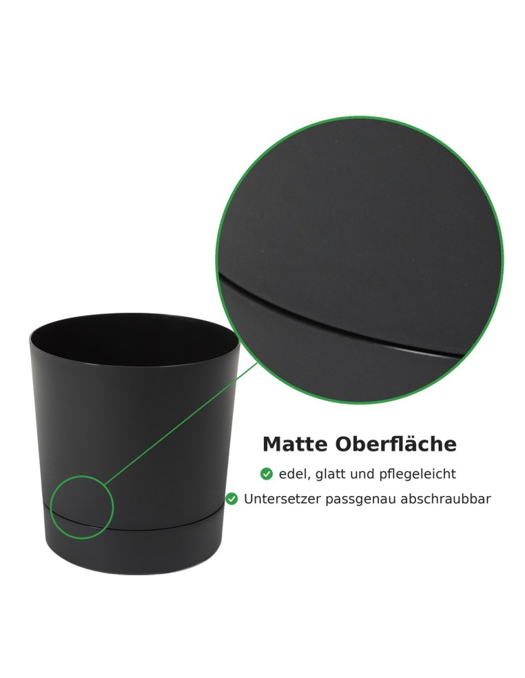 Coprivaso rotondo Ø15 × 15 cm opaco, 1,8 L – Nero | Töpferkönig