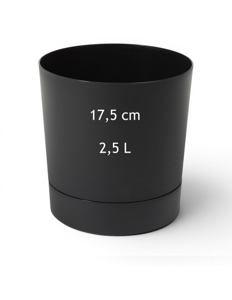 Übertopf rund Ø18 × 19 cm Matt, 2,5 L – Schwarz | Töpferkönig