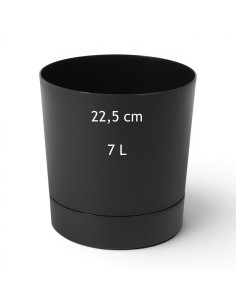 Cubremacetas redondo Ø23 × 24 cm mate, 7 L – Negro | Töpferkönig