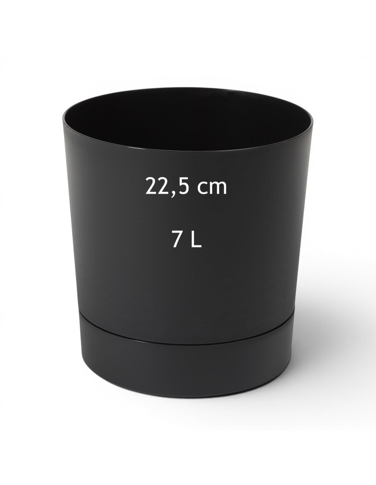 Cubremacetas redondo Ø23 × 24 cm mate, 7 L – Negro | Töpferkönig