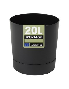 Sierpot rond Ø33 × 34 cm mat, 20 L – Zwart | Töpferkönig