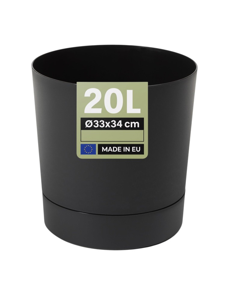 Sierpot rond Ø33 × 34 cm mat, 20 L – Zwart | Töpferkönig