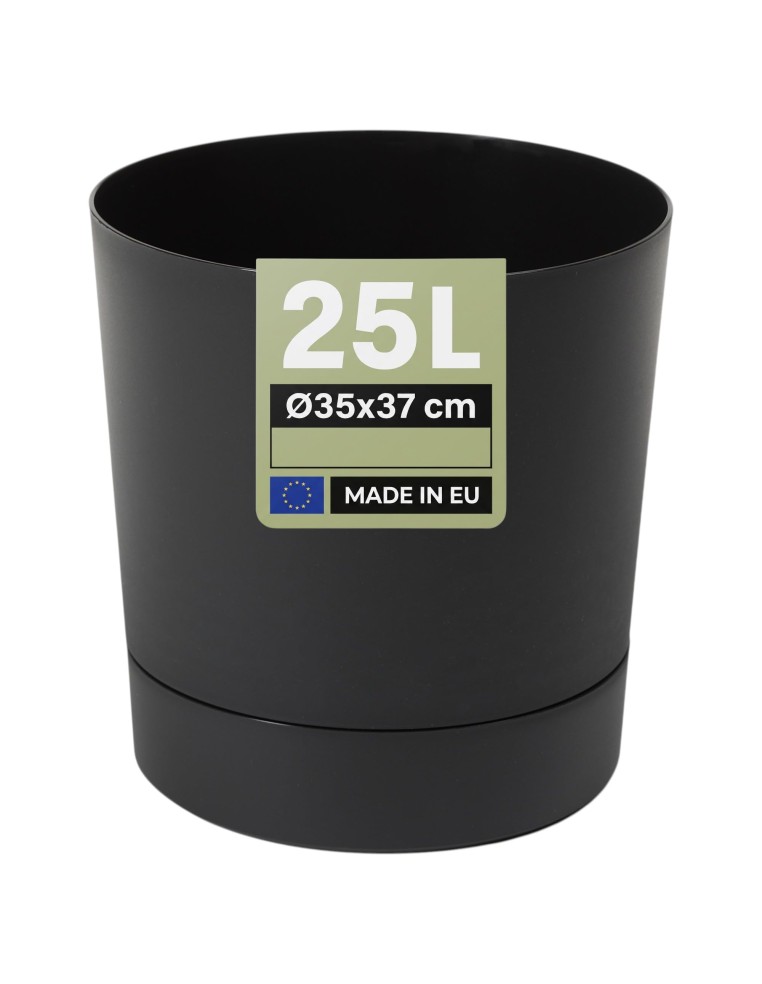 Übertopf rund Ø35 × 37 cm Matt, 25 L – Schwarz | Töpferkönig