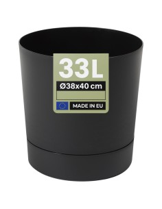 Übertopf rund Ø38 × 40 cm Matt, 33 L – Schwarz | Töpferkönig
