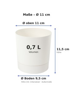 Coprivaso rotondo Ø11 × 12 cm opaco, 0,7 L – Crema | Töpferkönig 2