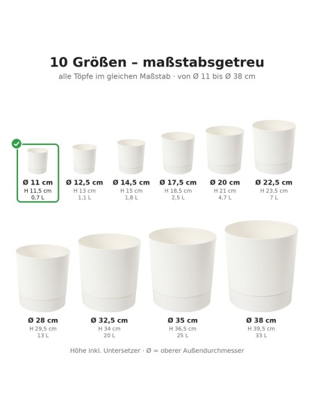 Sierpot rond Ø11 × 12 cm mat, 0,7 L – Crème | Töpferkönig
