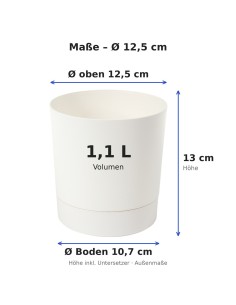 Übertopf rund Ø13 × 13 cm Matt, 1,1 L – Creme | Töpferkönig 2