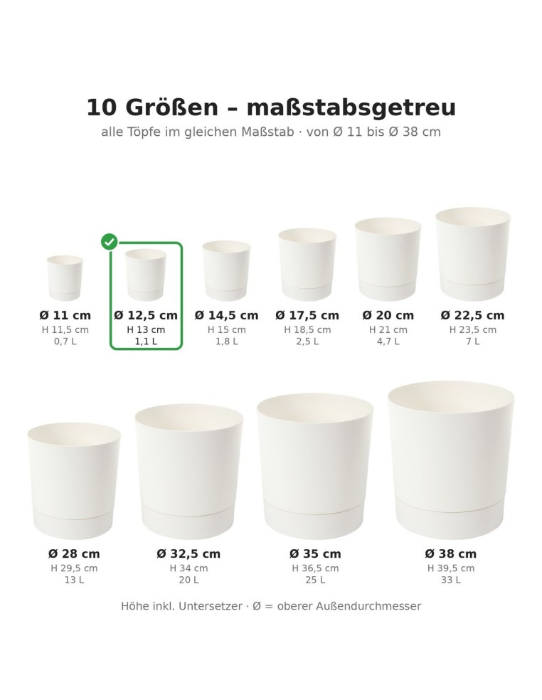 Sierpot rond Ø13 × 13 cm mat, 1,1 L – Crème | Töpferkönig